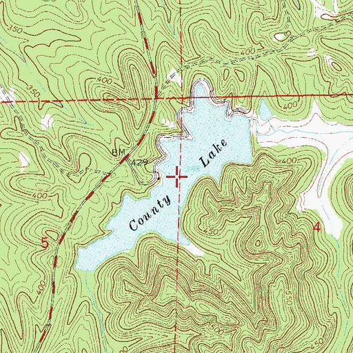 Topographic Map of County Lake, AL