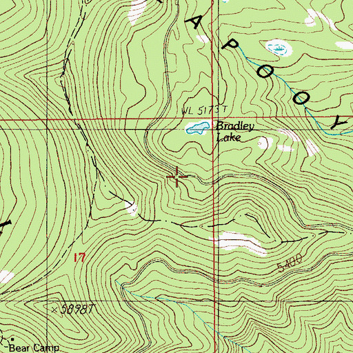 Topographic Map of Bog Camp Cabin, OR
