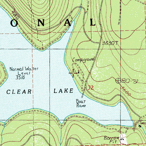Topographic Map of Clear Lake Recreation Site, OR