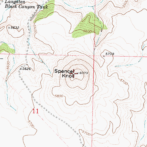 Topographic Map of Spencer Knoll, AZ