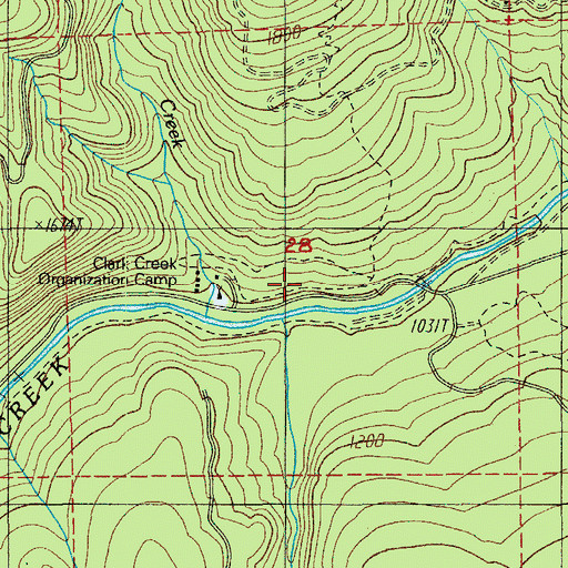 Topographic Map of Johnny Creek Nature Trail, OR