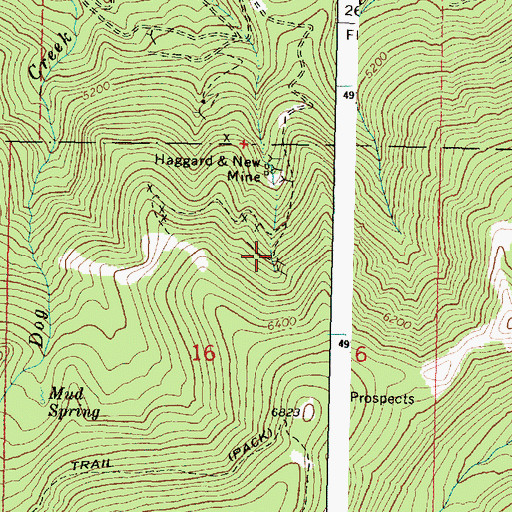 Topographic Map of New Mine, OR