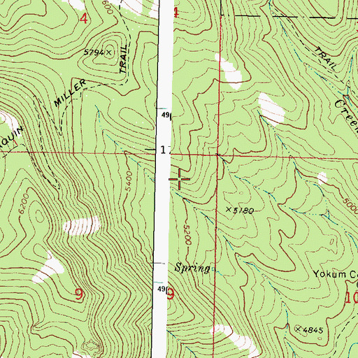 Topographic Map of Canyon Creek Research Natural Area, OR