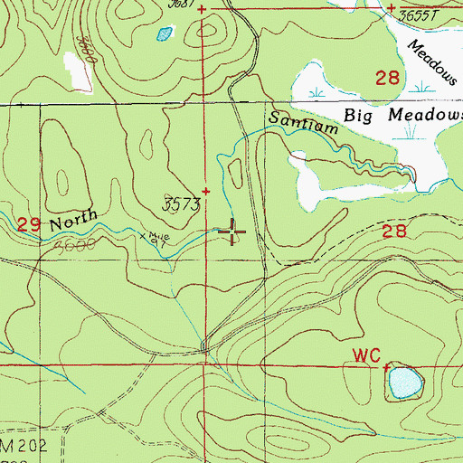 Topographic Map of Big Meadows Horse Camp, OR