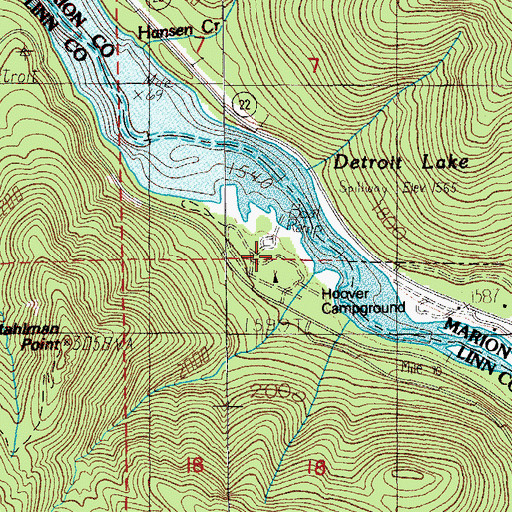 Topographic Map of Hoover Group Camp, OR