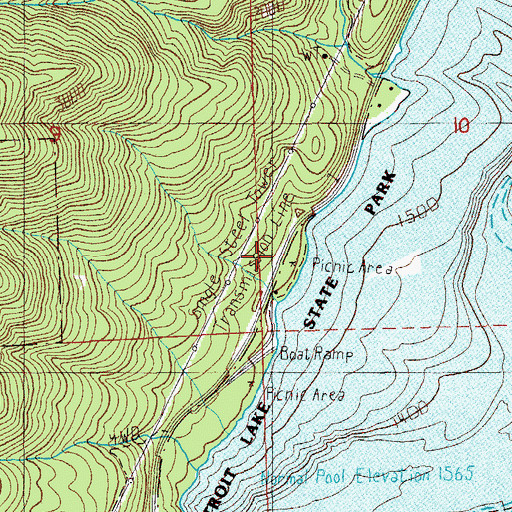Topographic Map of Mongold Recreation Site, OR