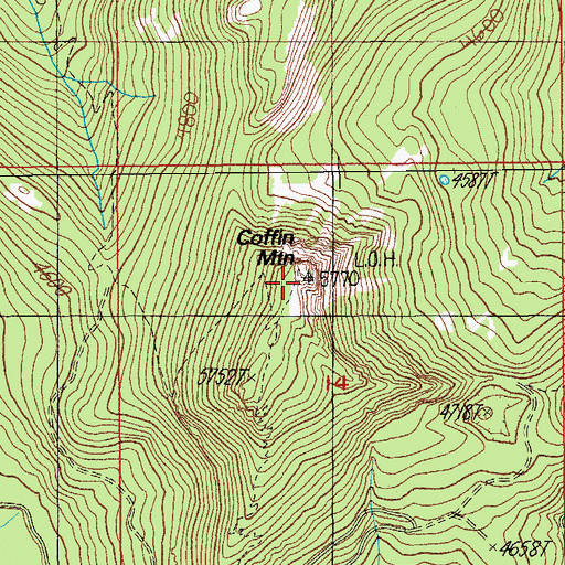 Topographic Map of Coffin Mountain Lookout, OR