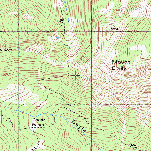 Topographic Map of Red Buttes Wilderness, CA