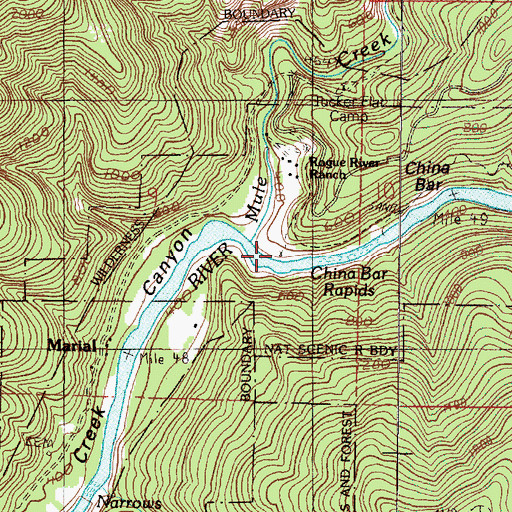Topographic Map of East Mule Recreation Site, OR