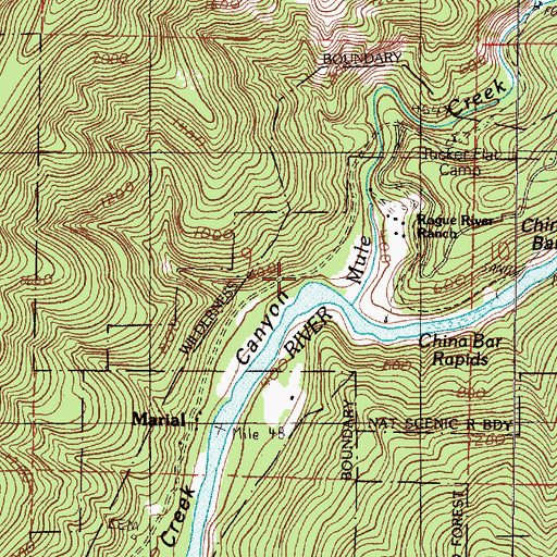 Topographic Map of West Mule Recreation Site, OR