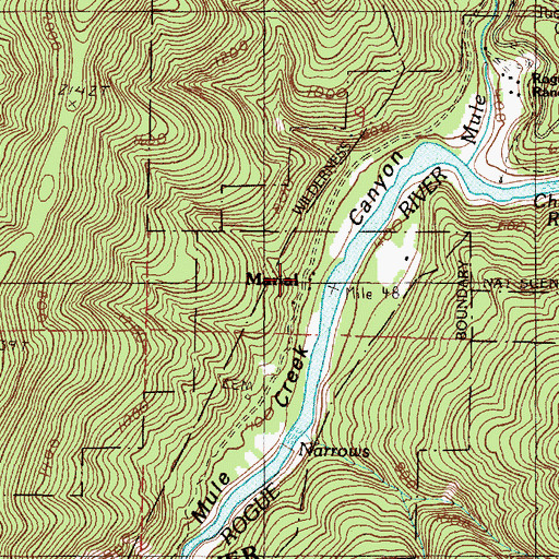 Topographic Map of Marial Lodge, OR