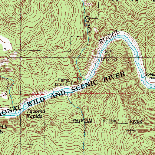 Topographic Map of Tale Creek Recreation Site, OR