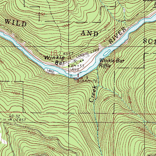 Topographic Map of Hewitt Creek Recreation Site, OR
