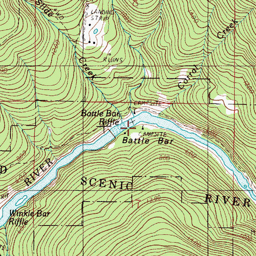 Topographic Map of Battle Bar Recreation Area, OR