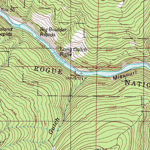 Topographic Map of Long Gulch Recreation Area, OR