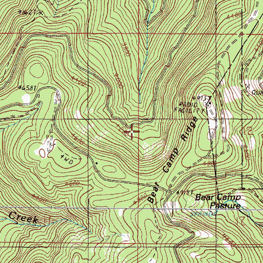Topographic Map of Bear Camp Viewpoint Recreation Site, OR