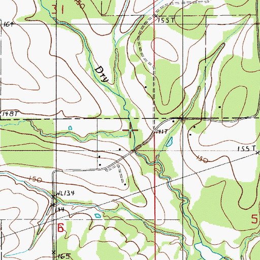 Topographic Map of County Line Branch, AL