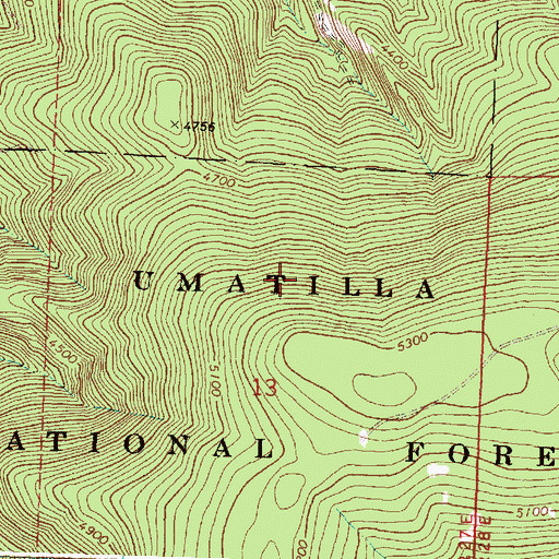 Topographic Map of Rhea Spring, OR