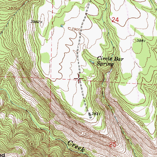Topographic Map of Circle Bar Ranch, OR