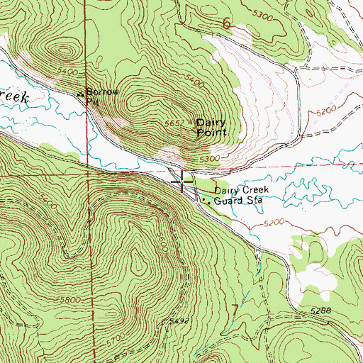 Topographic Map of Dairy Point Recreation Site, OR