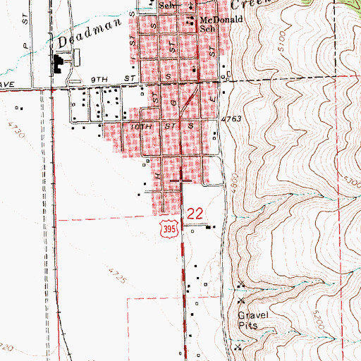 Topographic Map of Fremont-Winema National Forests Headquarters, OR