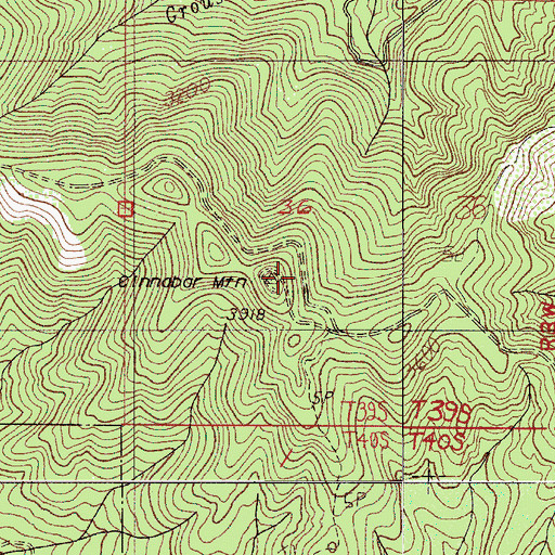 Topographic Map of Cinnabar Lookout, OR