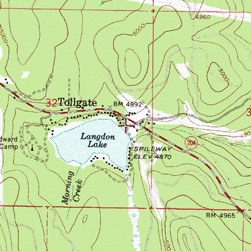 Topographic Map of Tollgate Work Camp, OR