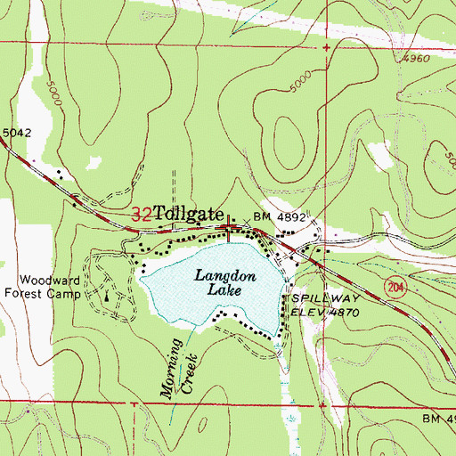 Topographic Map of Tollgate Guard Station, OR