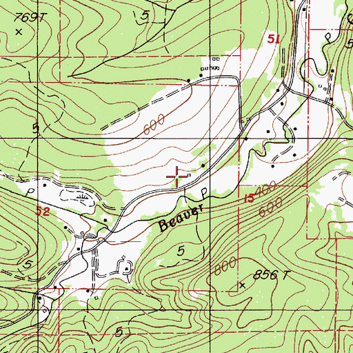 Topographic Map of Beaver Creek Seed Orchard, OR