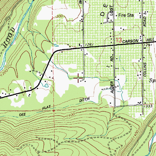 Topographic Map of Dee Flat Seed Orchard, OR