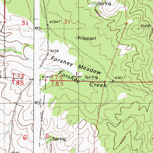 Topographic Map of Forshey Corral, OR
