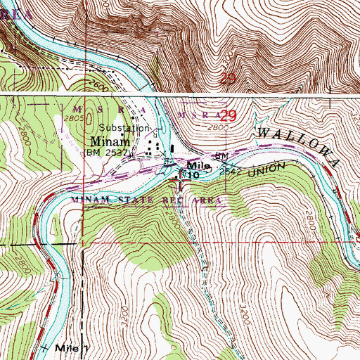Topographic Map of Big Canyon Fish Weir, OR