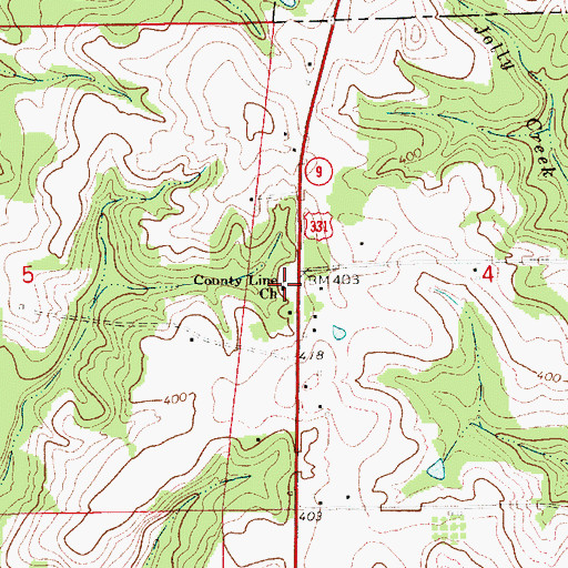 Topographic Map of County Line Church of Christ, AL