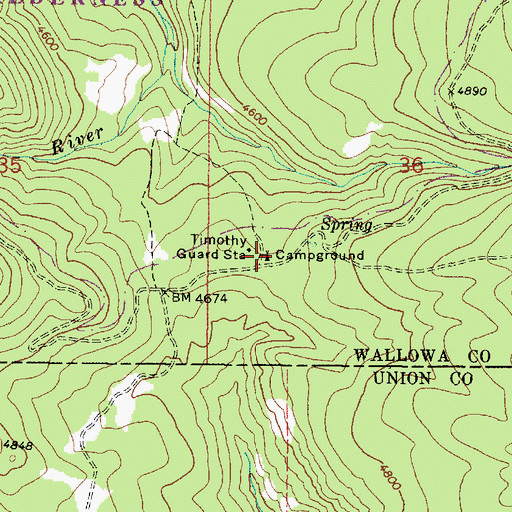 Topographic Map of Timothy Spring Campground, OR