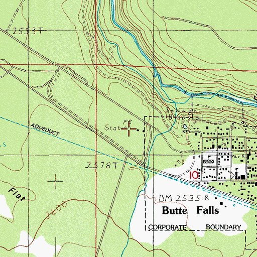 Topographic Map of Butte Falls State Forest Station, OR