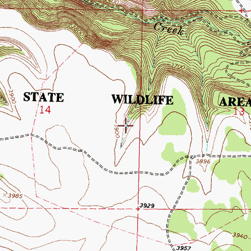 Topographic Map of Bridge Creek Wildlife Area, OR
