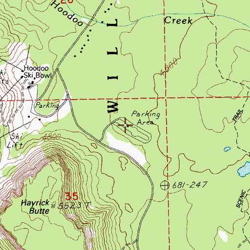 Topographic Map of Ray Benson Sno-Park, OR