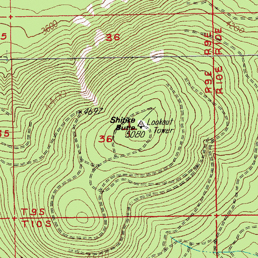 Topographic Map of Shitike Butte Lookout Station, OR