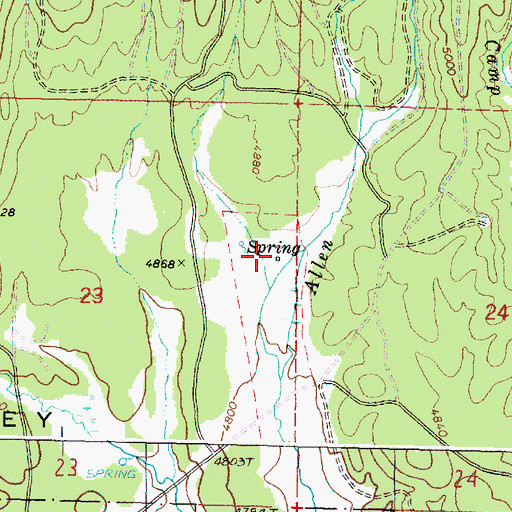 Topographic Map of Koehler Ranch, OR
