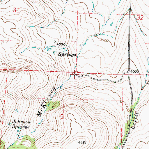 Topographic Map of Johnson Ranch, OR