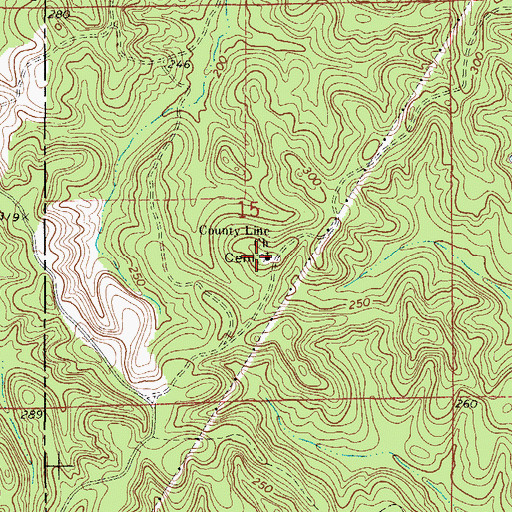 Topographic Map of County Line Church, AL