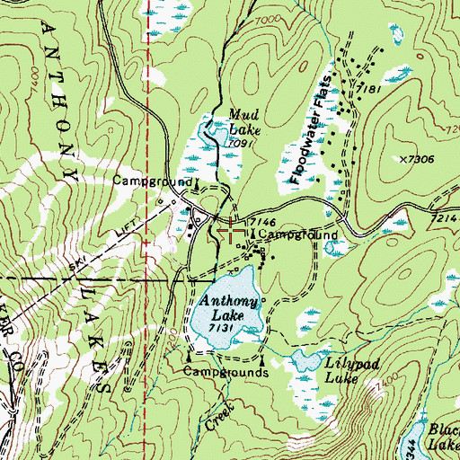 Topographic Map of Anthony Lakes Shoreline Recreation Site, OR