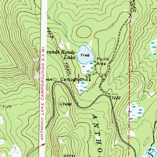 Topographic Map of Grande Ronde Lake Recreation Site, OR