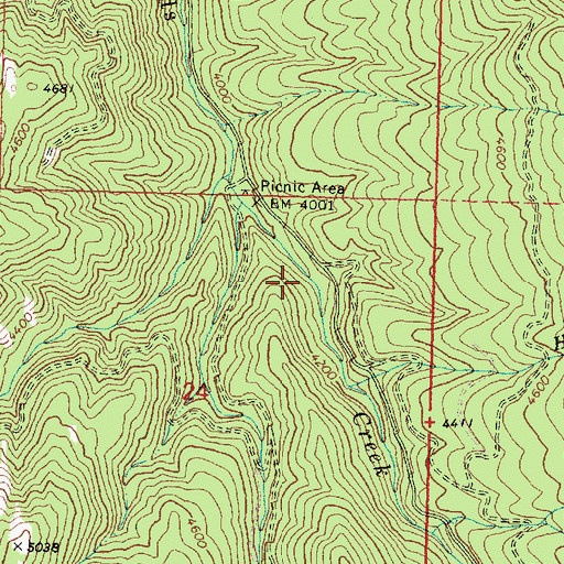 Topographic Map of Billy Fields Recreation Site, OR