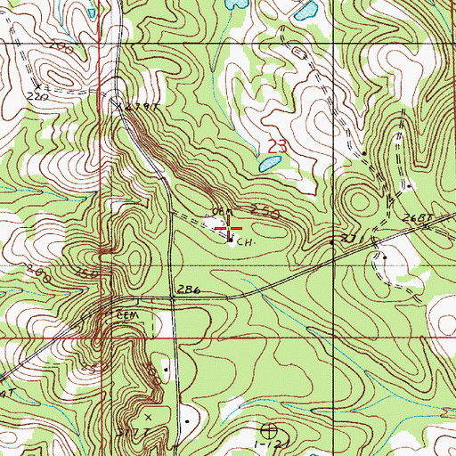 Topographic Map of County Line Church, AL