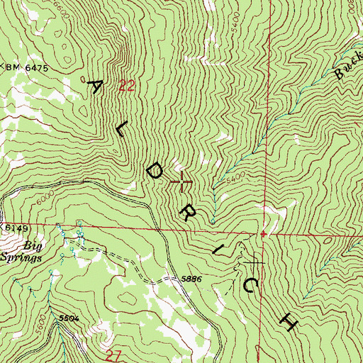 Topographic Map of Cedar Grove Botanical Area, OR