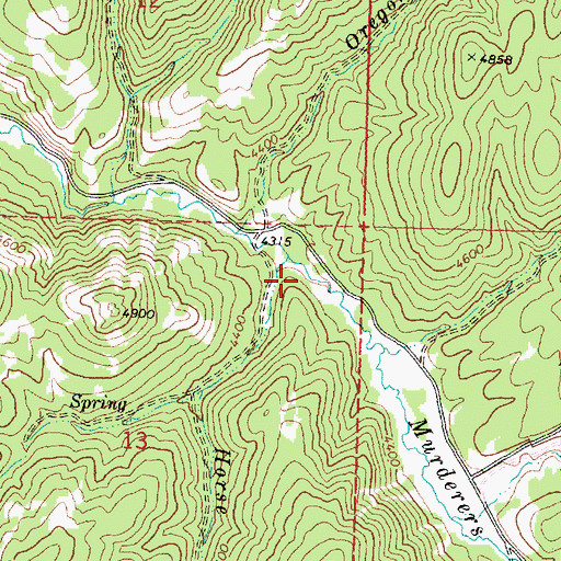 Topographic Map of Oregon Mine Camp, OR