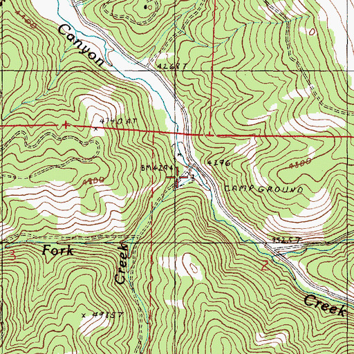 Topographic Map of Wickiup Recreation Site, OR