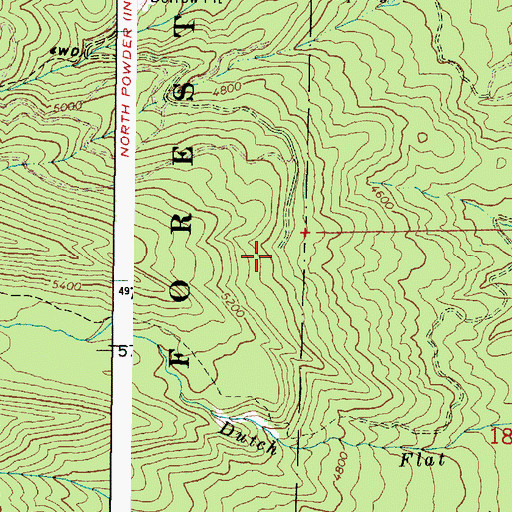 Topographic Map of Dutch Flat Creek Trailhead, OR