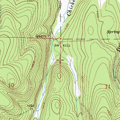Topographic Map of PUI Airstrip (historical), OR